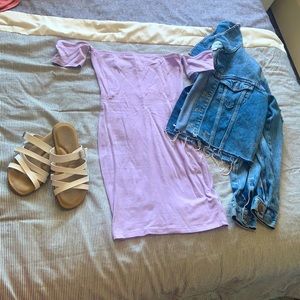 Simple dreams off shoulder mini dress